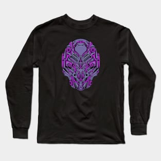 Purple Mecha Head With Four Eyes Long Sleeve T-Shirt